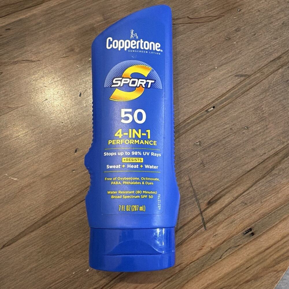 Coppertone SPORT Body Sunscreen SPF 50 Lotion Water Resistant Regular 4 in 1 NEW